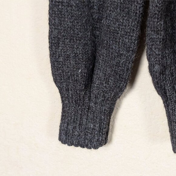 Vintage Pavo Real 100% Alpaca Wool Sweater Black Chunky Handknit M Classic - Picture 5 of 7